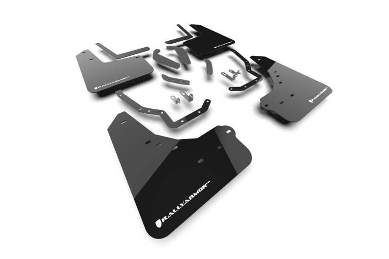 Toyota 4Runner Mud Flaps - Rally Armor - UR Series - Black with White Logo - `25-`27